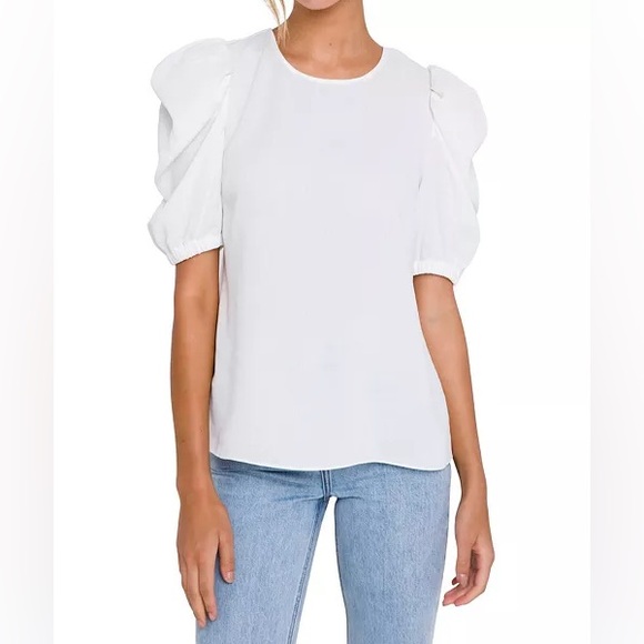 English Factory Pleated Puff Sleeve Top size small NWT - Picture 2 of 8